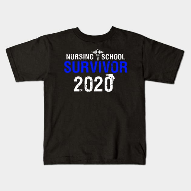 Nurse 2020 Nursing School Survivor Funny Graduation Kids T-Shirt by webster